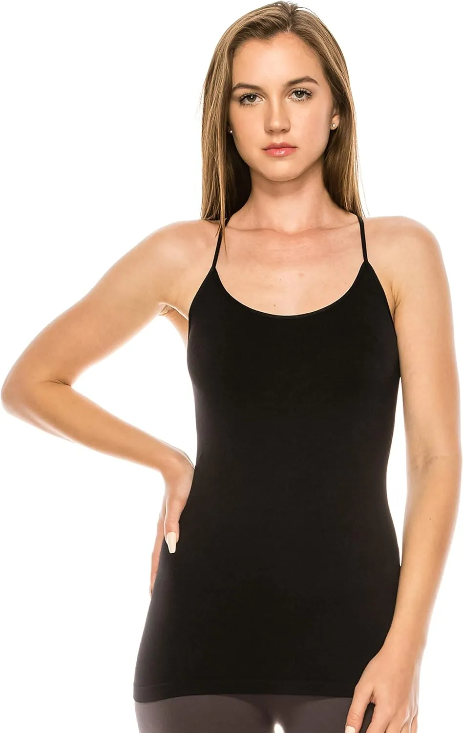 Kurve American Made Y-Back Spaghetti Strap Basic Cami, UV Protective Fabric UPF 50  (Made with Love in The USA)