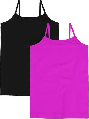 Kurve Girls Sleeveless Tank Top  Stretch Undershirts Cami Camisole, UV Protective Fabric, Rated UPF 50  (Made in USA)