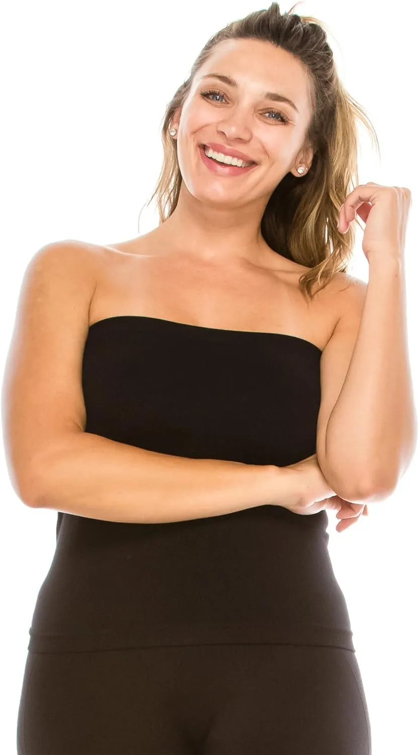 Kurve Plus Size The Excellent Crop Strapless Tube Top, UV Protective Fabric UPF 50  (Made with Love in The USA)