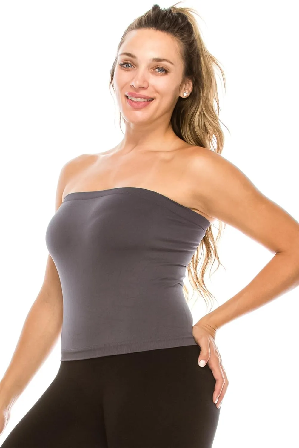 Kurve Plus Size The Excellent Crop Strapless Tube Top, UV Protective Fabric UPF 50  (Made with Love in The USA)