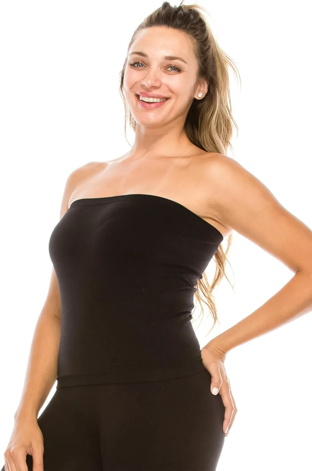 Kurve Plus Size The Excellent Crop Strapless Tube Top, UV Protective Fabric UPF 50  (Made with Love in The USA)
