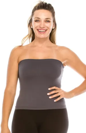 Kurve Plus Size The Excellent Crop Strapless Tube Top, UV Protective Fabric UPF 50  (Made with Love in The USA)
