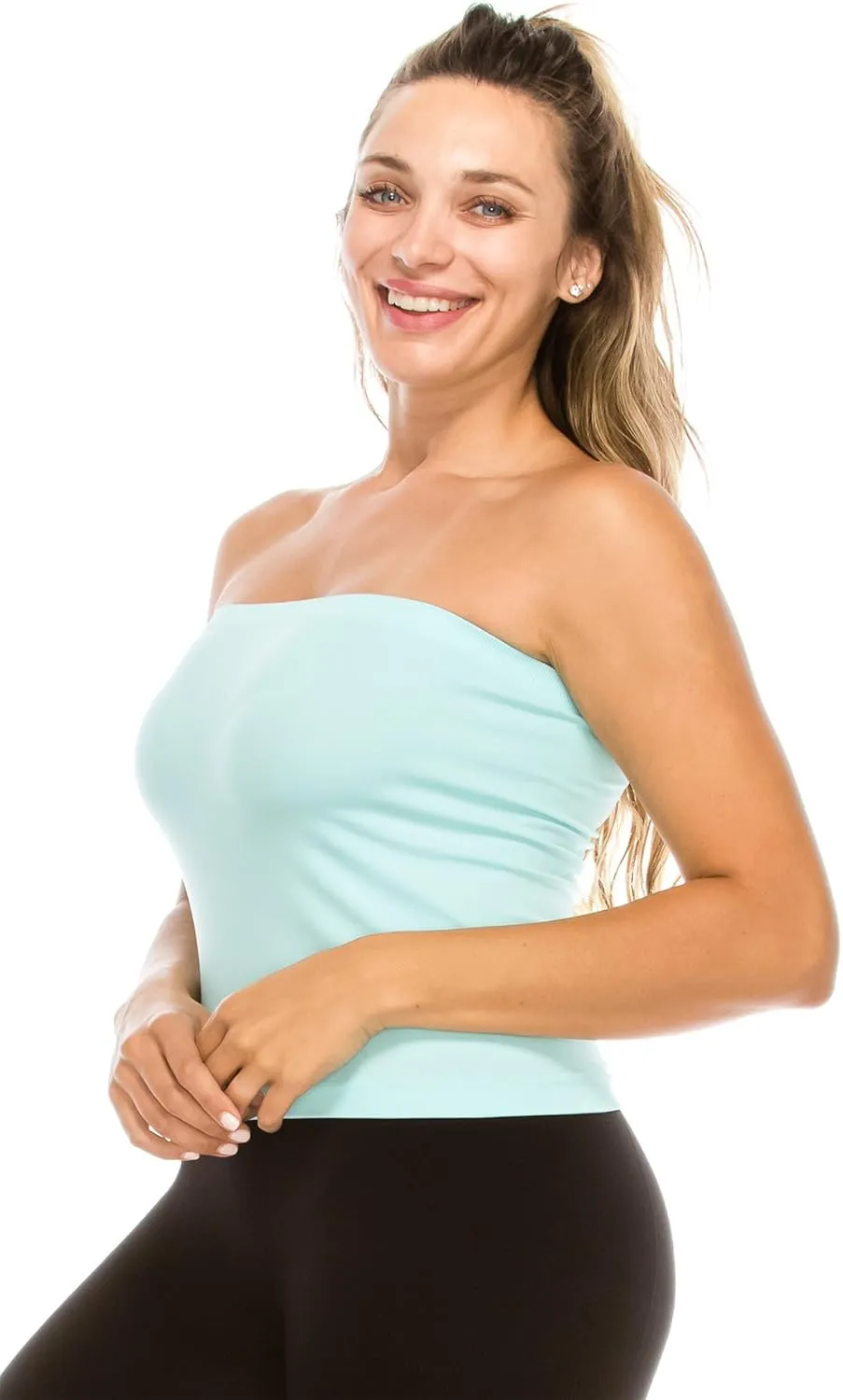 Kurve Plus Size The Excellent Crop Strapless Tube Top, UV Protective Fabric UPF 50  (Made with Love in The USA)