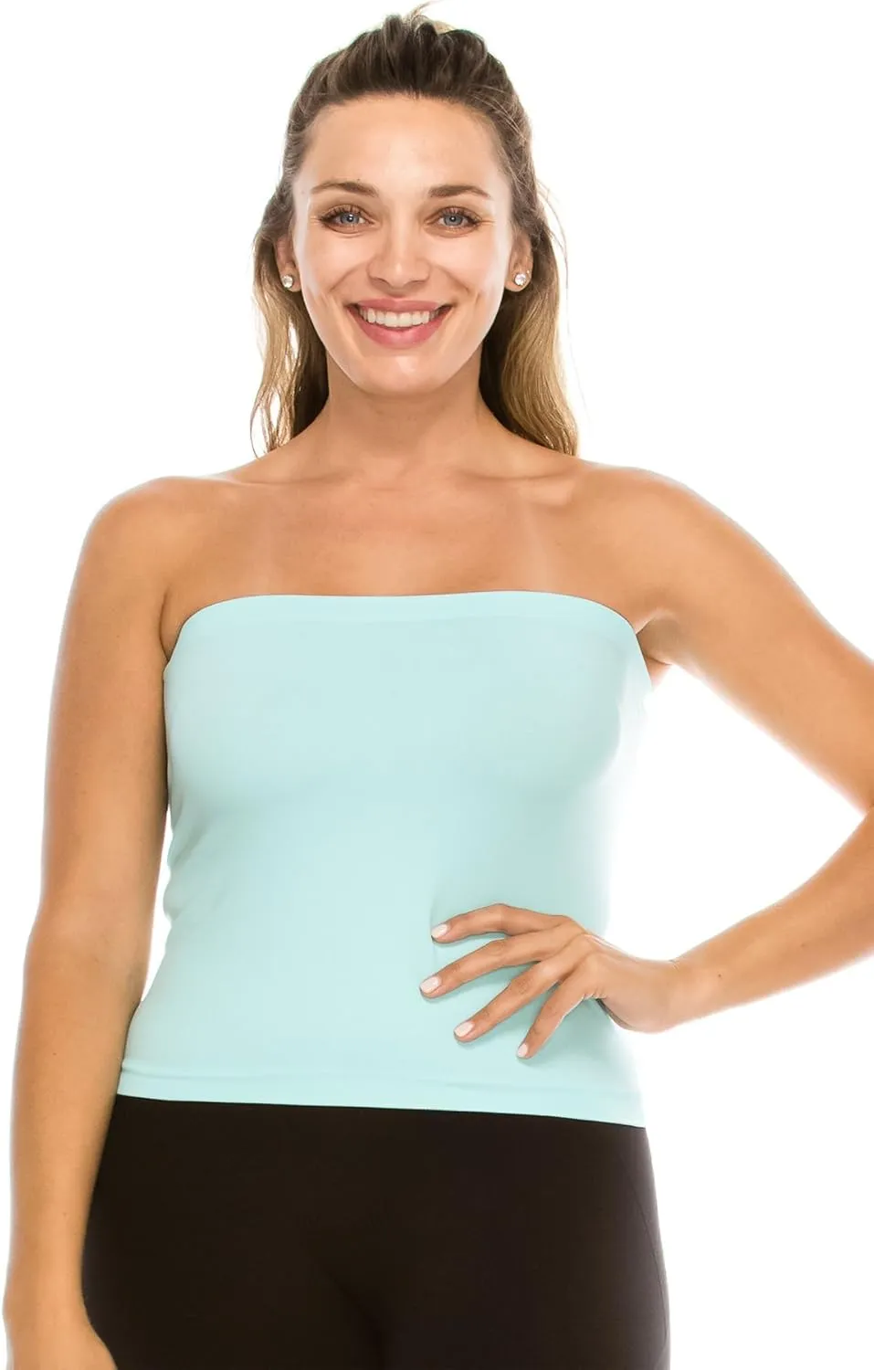 Kurve Plus Size The Excellent Crop Strapless Tube Top, UV Protective Fabric UPF 50  (Made with Love in The USA)