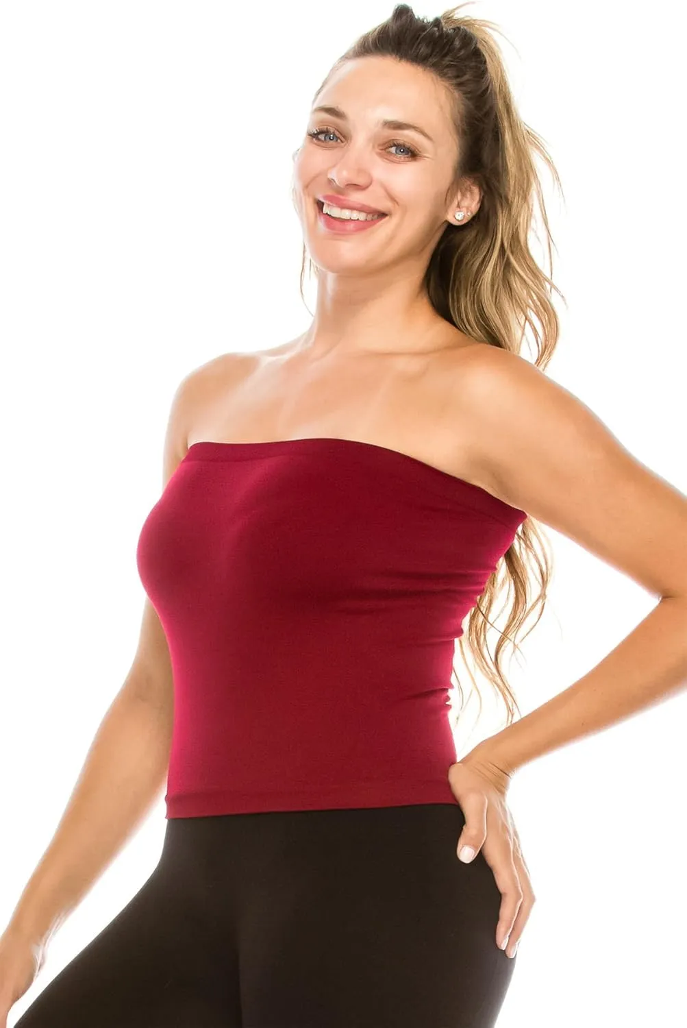 Kurve Plus Size The Excellent Crop Strapless Tube Top, UV Protective Fabric UPF 50  (Made with Love in The USA)