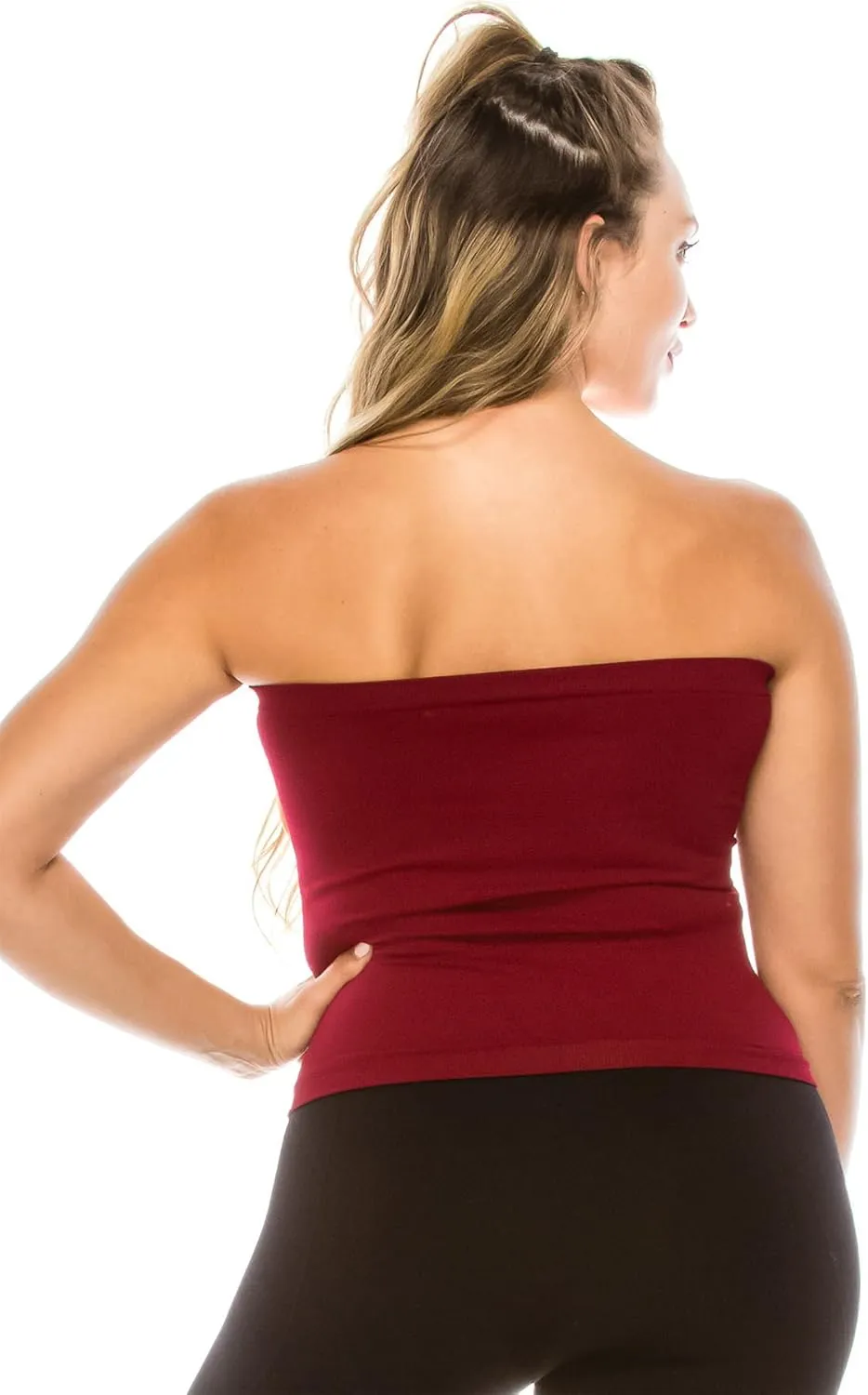 Kurve Plus Size The Excellent Crop Strapless Tube Top, UV Protective Fabric UPF 50  (Made with Love in The USA)