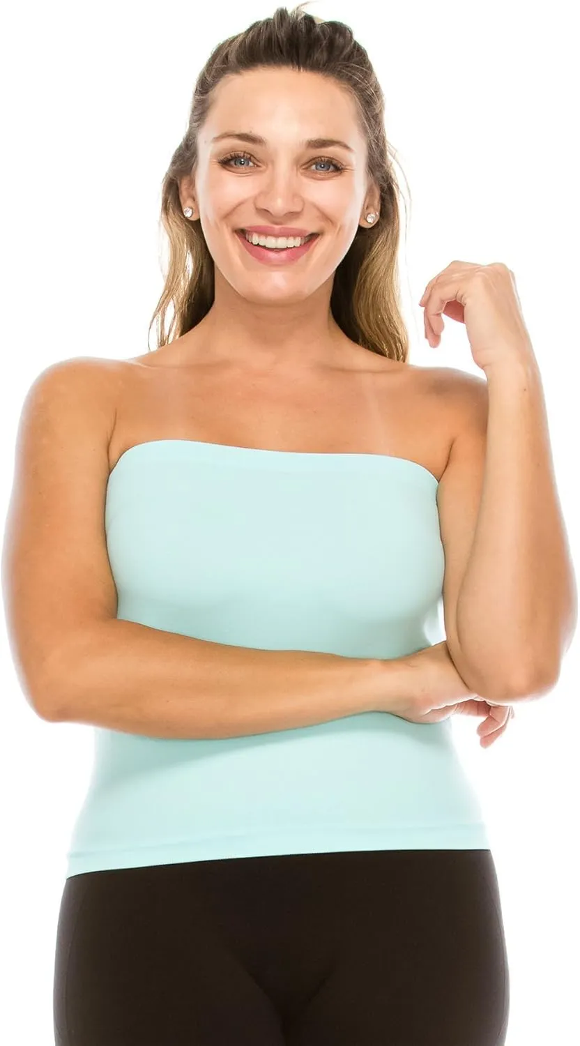 Kurve Plus Size The Excellent Crop Strapless Tube Top, UV Protective Fabric UPF 50  (Made with Love in The USA)