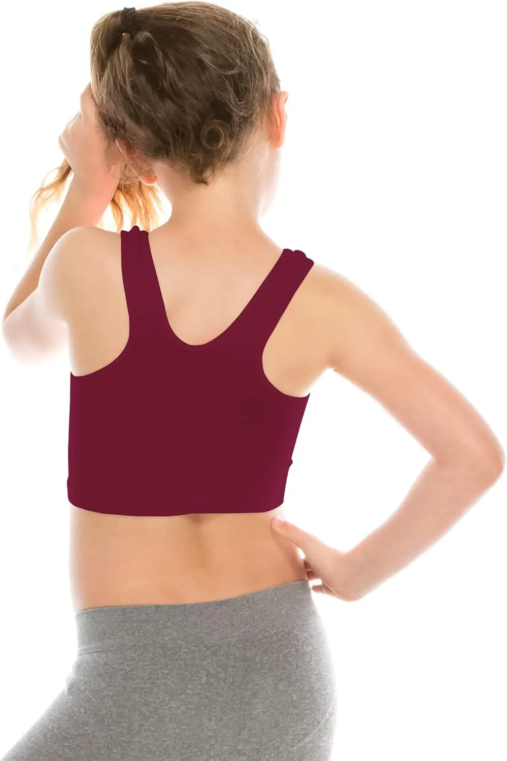 Kurve Premium Girls Seamless Supersoft Sleeveless Crop Tank Top - Stretchy Bra, UV UPF 50  (Made in USA)