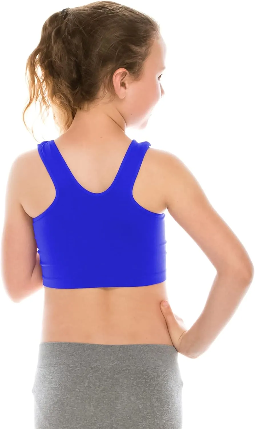Kurve Premium Girls Seamless Supersoft Sleeveless Crop Tank Top - Stretchy Bra, UV UPF 50  (Made in USA)
