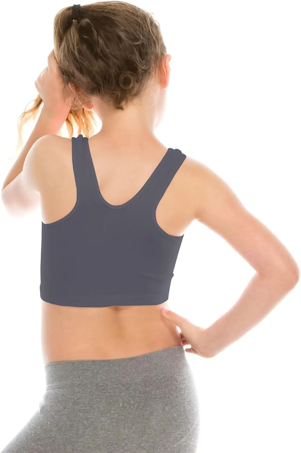 Kurve Premium Girls Seamless Supersoft Sleeveless Crop Tank Top - Stretchy Bra, UV UPF 50  (Made in USA)