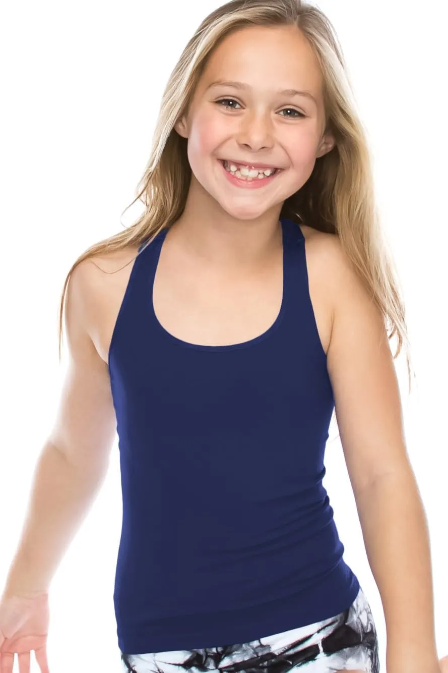 Kurve Premium Girls Seamless Supersoft Wide Strap Comfortable Racerback Tank (Made with Love in The USA)