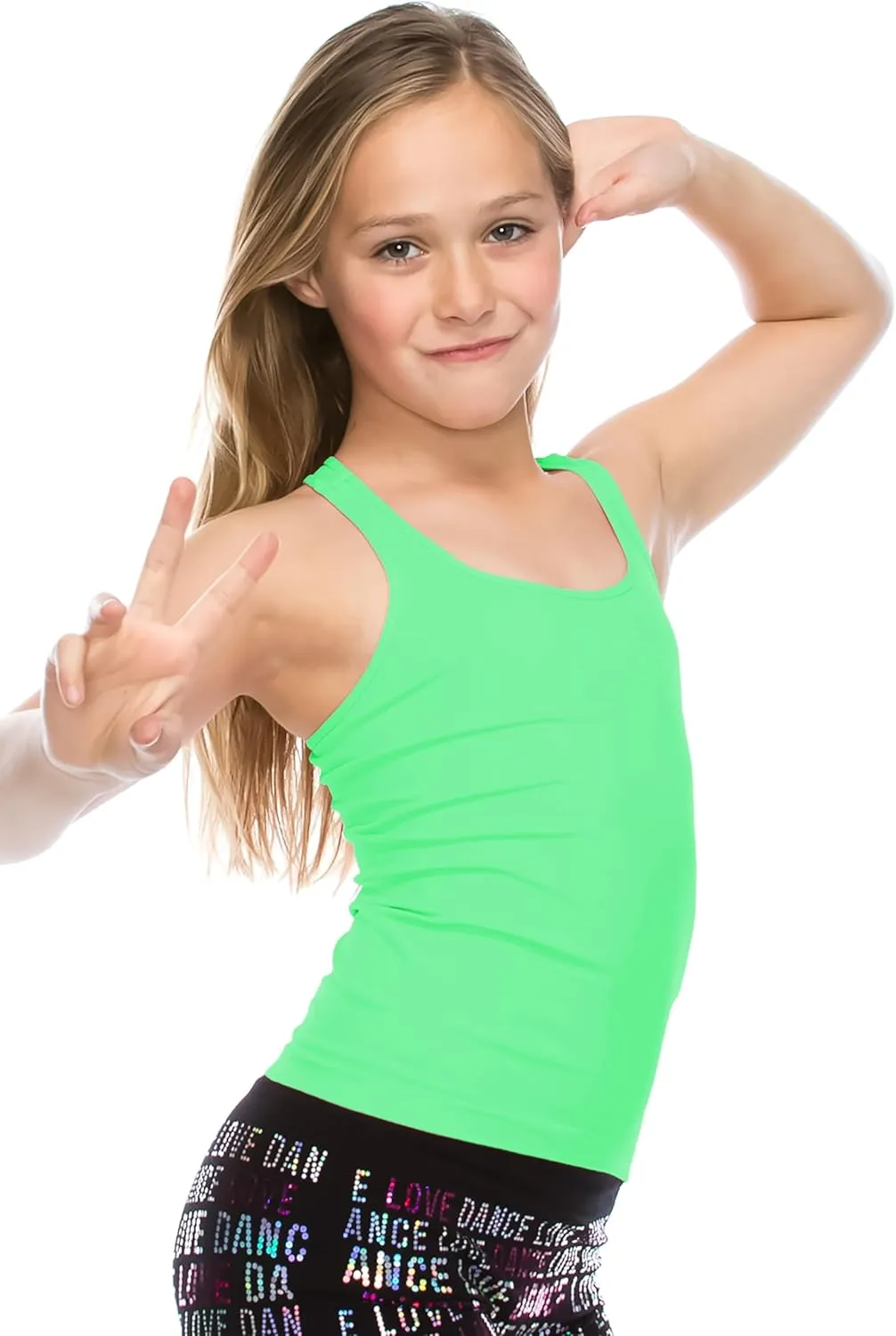 Kurve Premium Girls Seamless Supersoft Wide Strap Comfortable Racerback Tank (Made with Love in The USA)
