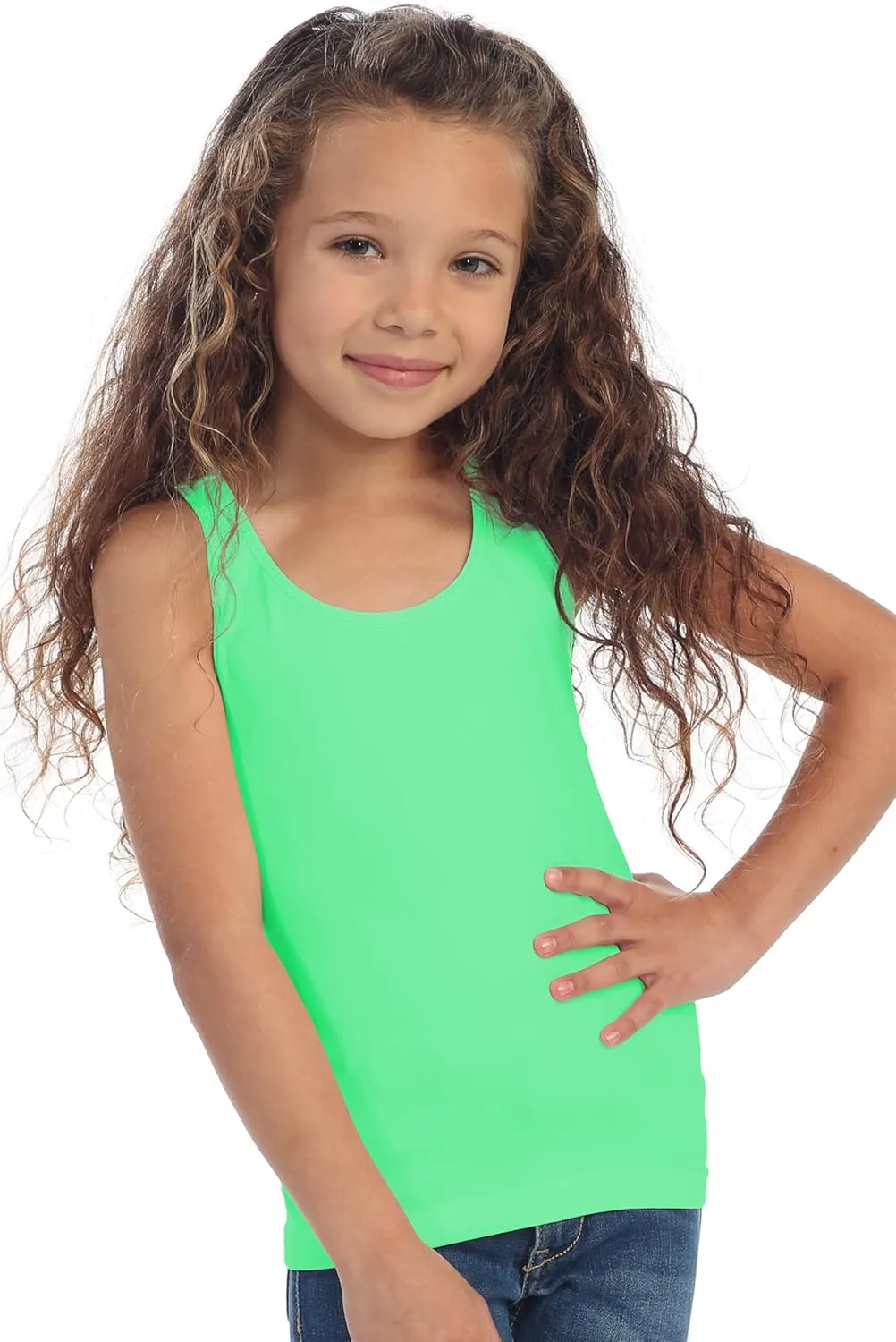 Kurve Premium Girls Seamless Supersoft Wide Strap Comfortable Racerback Tank (Made with Love in The USA)