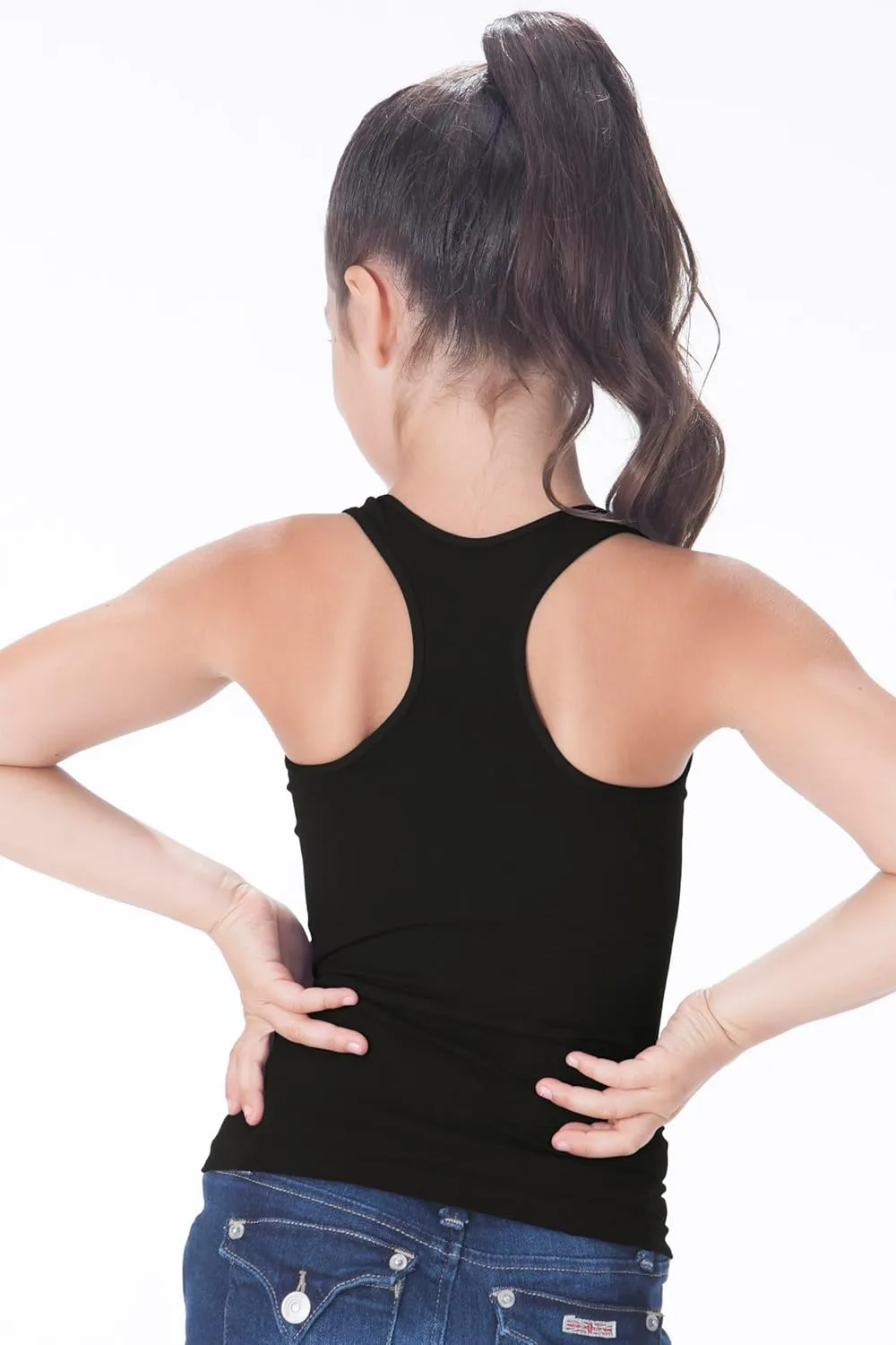 Kurve Premium Girls Seamless Supersoft Wide Strap Comfortable Racerback Tank (Made with Love in The USA)