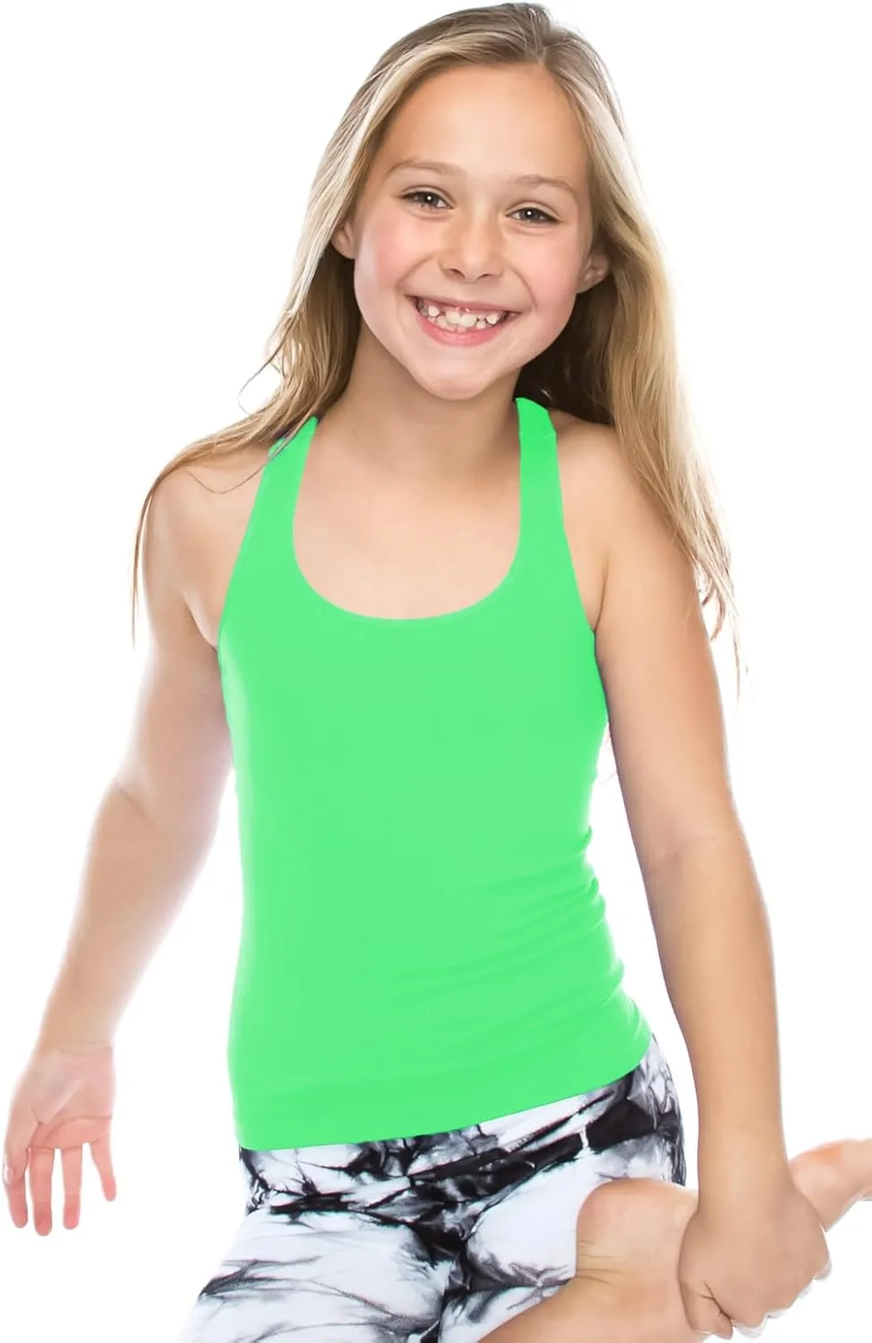 Kurve Premium Girls Seamless Supersoft Wide Strap Comfortable Racerback Tank (Made with Love in The USA)