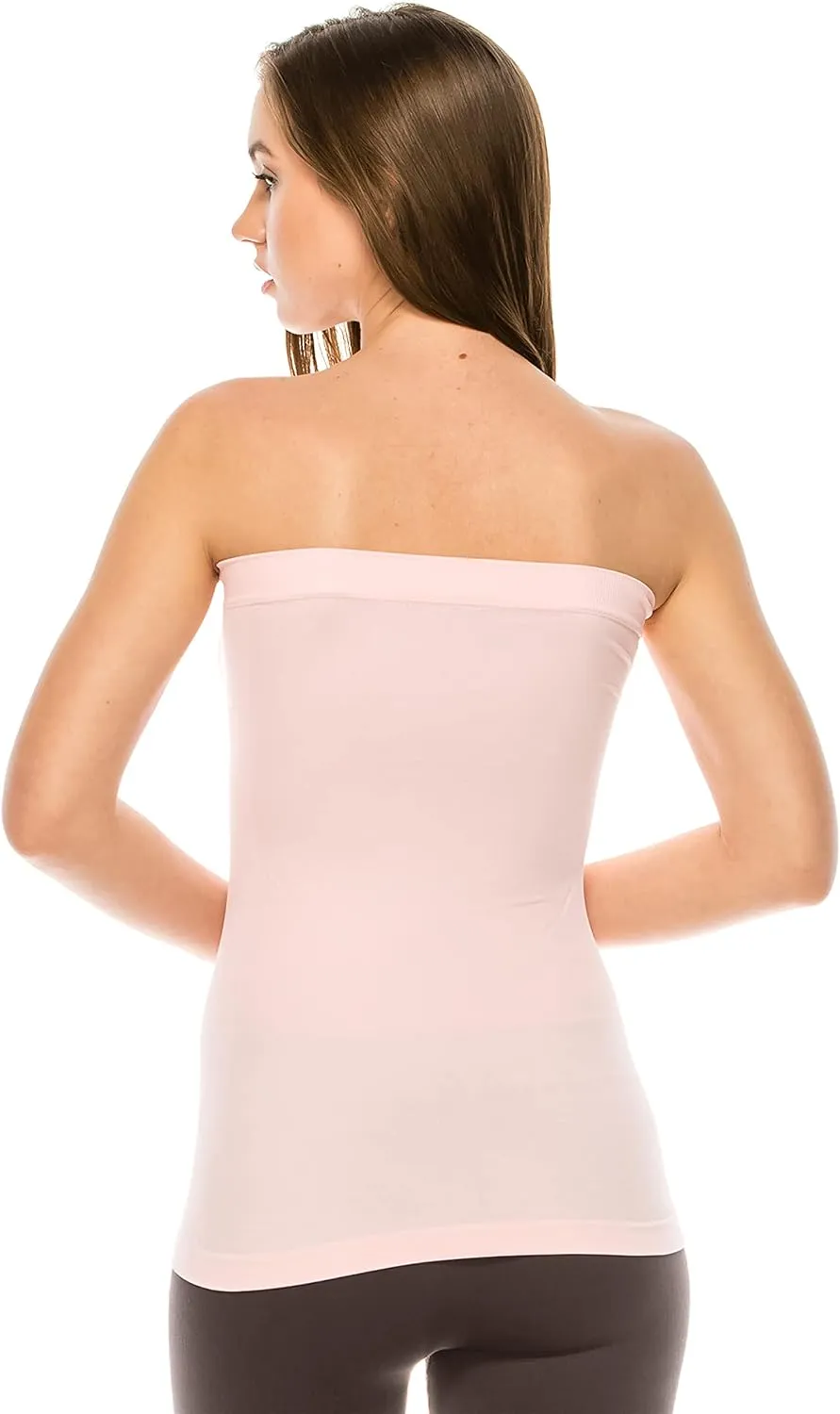 Kurve Women's Seamless Stretch Long Bandeau Tube Top (XS/S, M/L, L/XL, XL/XXL) -Made in USA-
