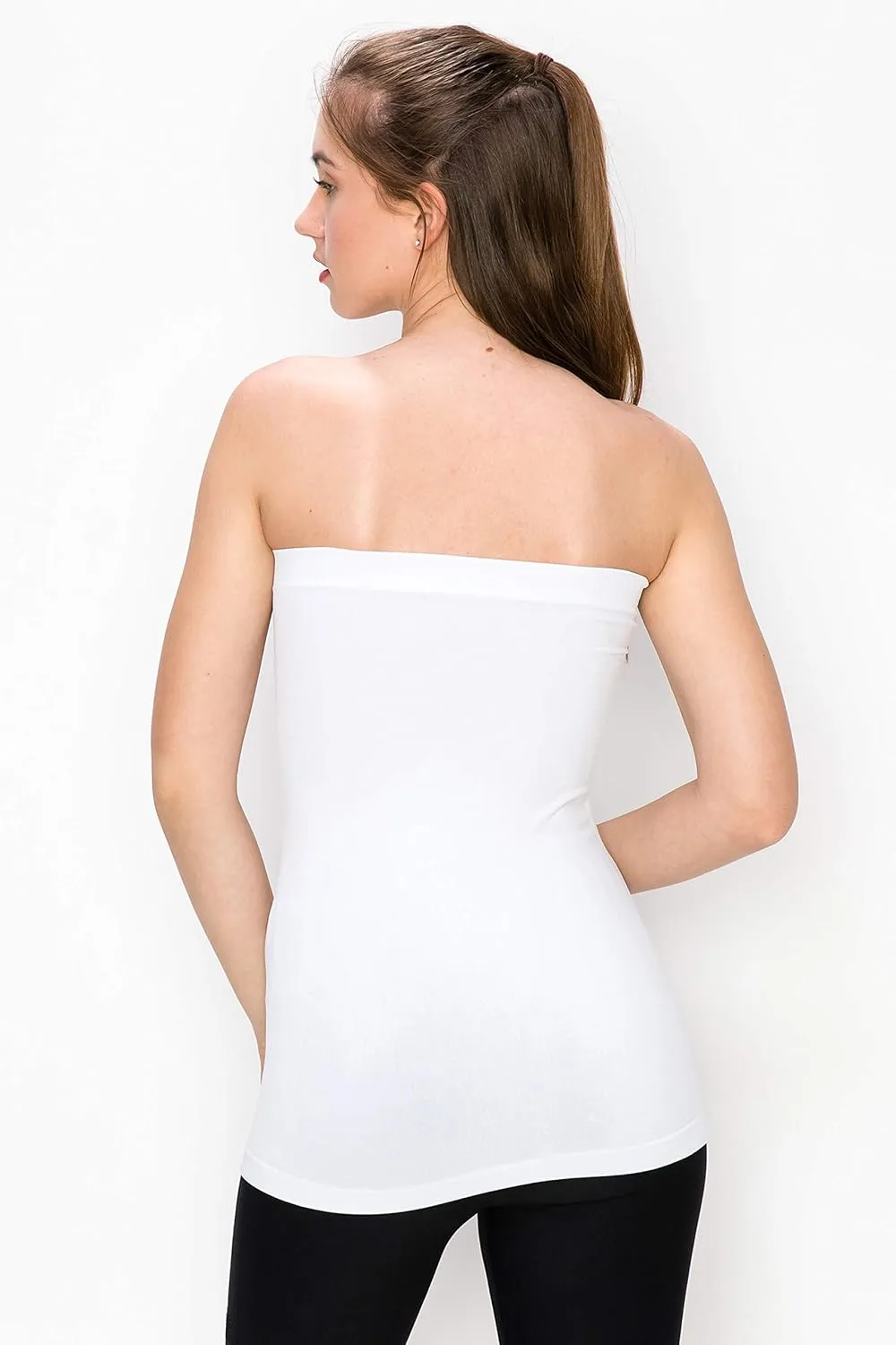 Kurve Women's Seamless Stretch Long Bandeau Tube Top (XS/S, M/L, L/XL, XL/XXL) -Made in USA-