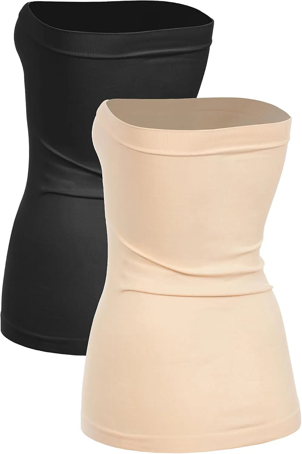 Kurve Women's Seamless Stretch Long Bandeau Tube Top (XS/S, M/L, L/XL, XL/XXL) -Made in USA-