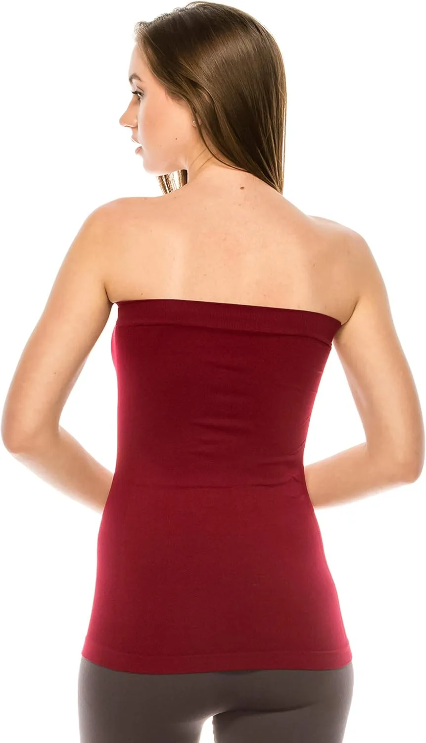 Kurve Women's Seamless Stretch Long Bandeau Tube Top (XS/S, M/L, L/XL, XL/XXL) -Made in USA-