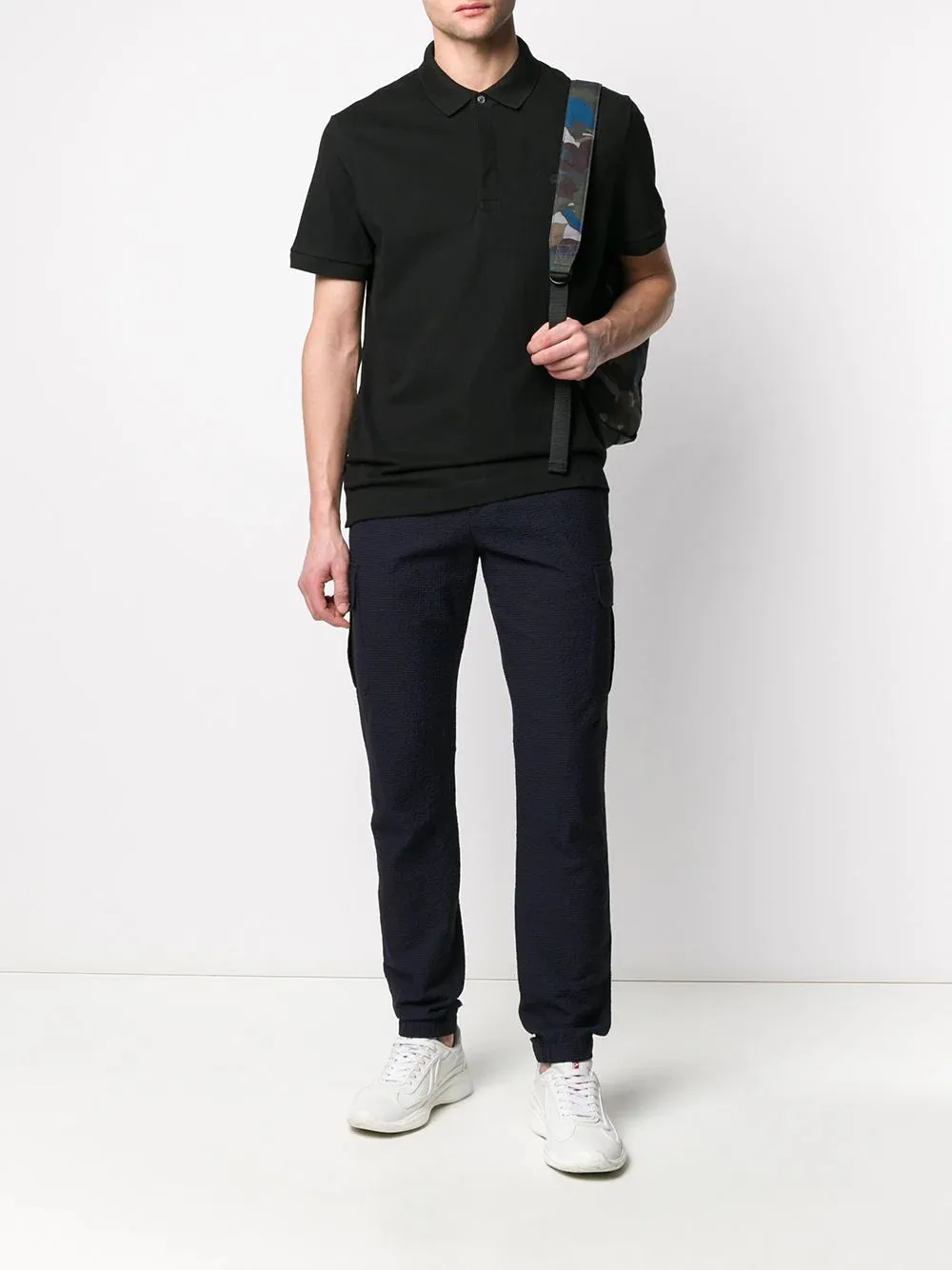 LACOSTE Smart Paris Stretch Cotton Piqué Polo Shirt Black/Black