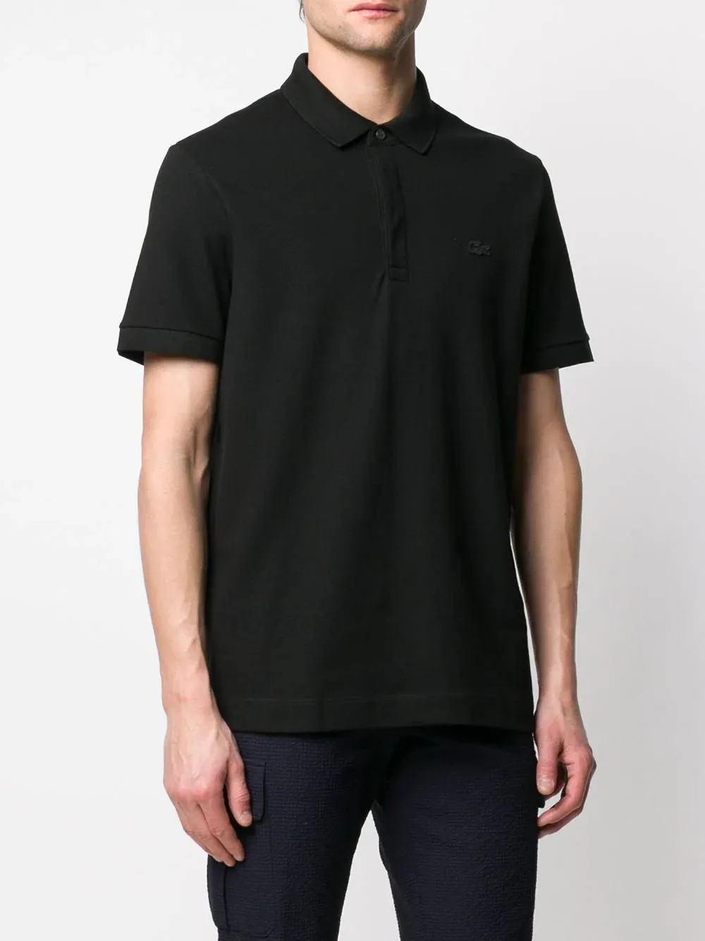 LACOSTE Smart Paris Stretch Cotton Piqué Polo Shirt Black/Black