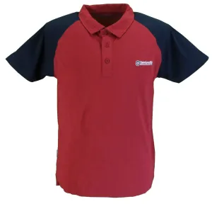 Lambretta Dark Red & Navy Jersey Cotton Polo Shirt