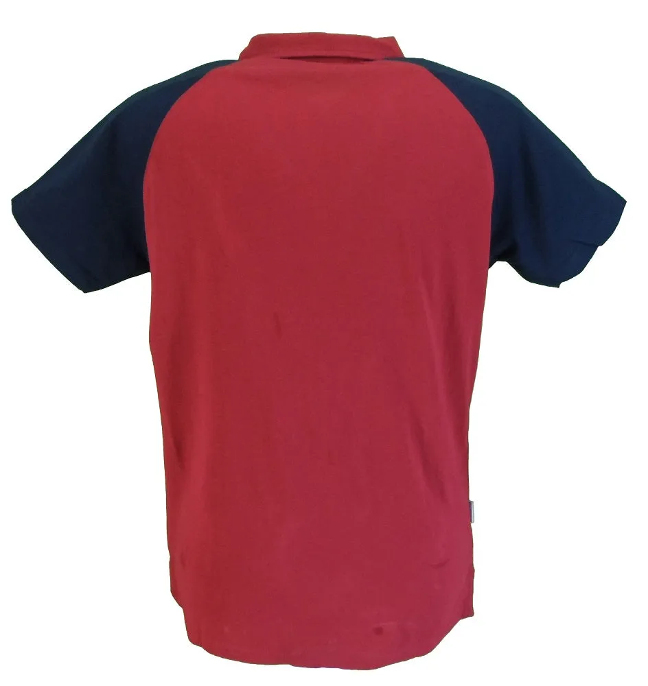 Lambretta Dark Red & Navy Jersey Cotton Polo Shirt
