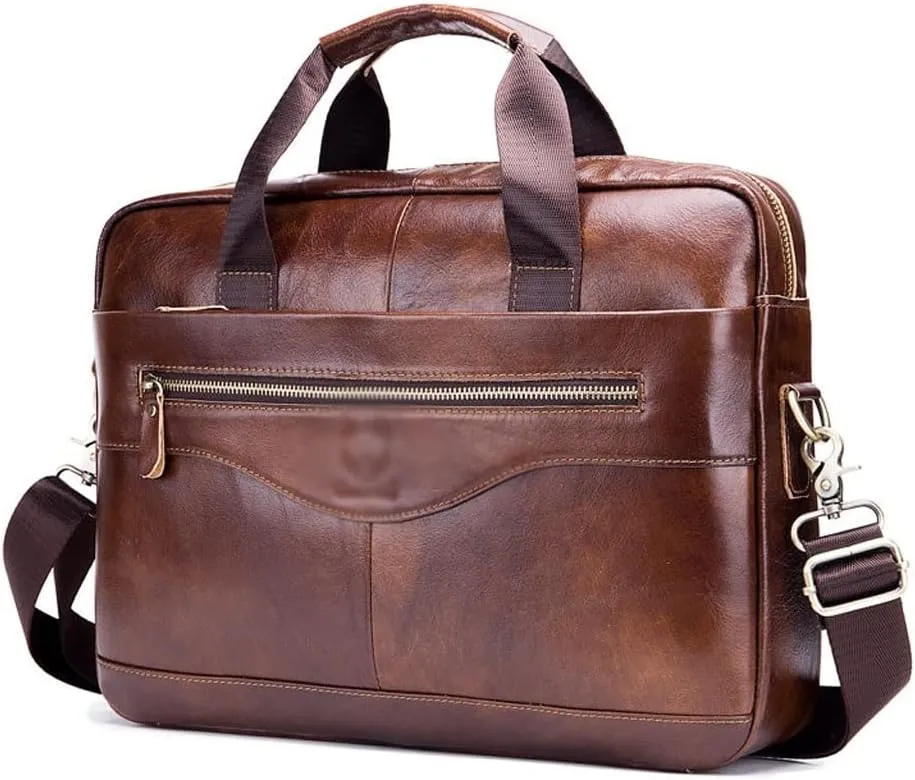 Large Capacity Vintage Messenger Bag Leather Men's Briefcase Tote Envelope Bag Computer Bag