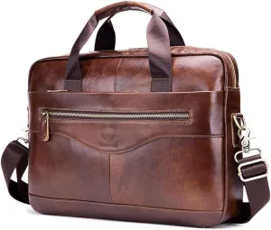 Large Capacity Vintage Messenger Bag Leather Men's Briefcase Tote Envelope Bag Computer Bag