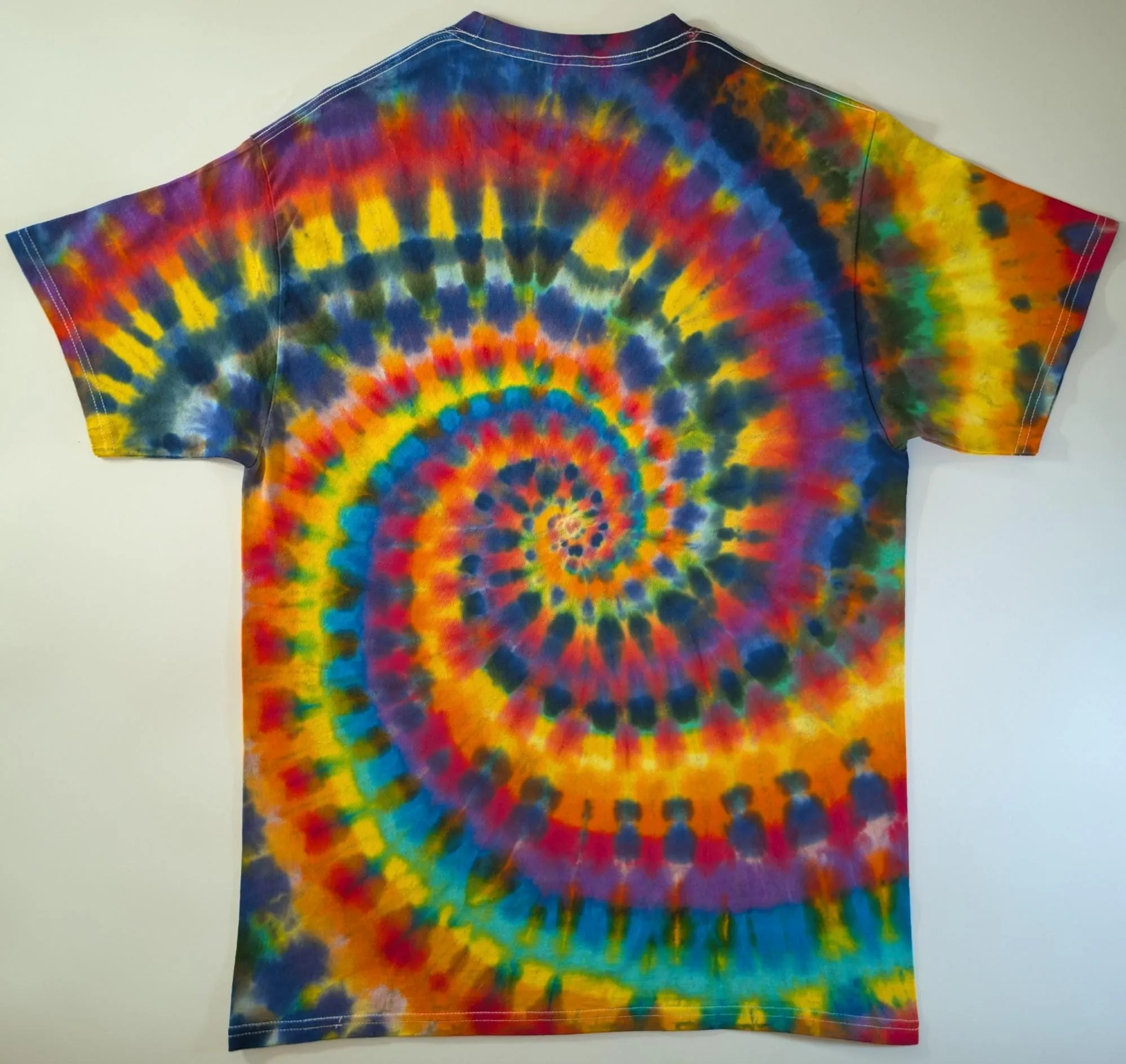 Large Wild Spiral "Crystal Wash" Low Water Immersion Tie Dye on a Port & Company Essential Tee