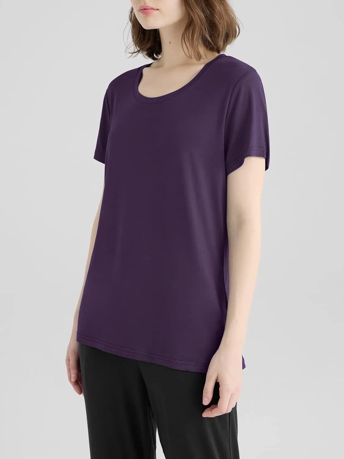 Latuza Women's Soft Comfy Pajama Tops Scoop Neck Sleep Tee Shirt