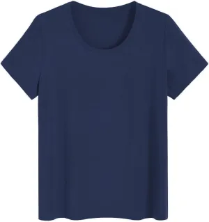 Latuza Women's Soft Comfy Pajama Tops Scoop Neck Sleep Tee Shirt