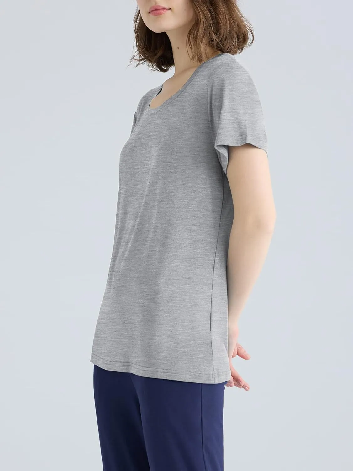 Latuza Women's Soft Comfy Pajama Tops Scoop Neck Sleep Tee Shirt