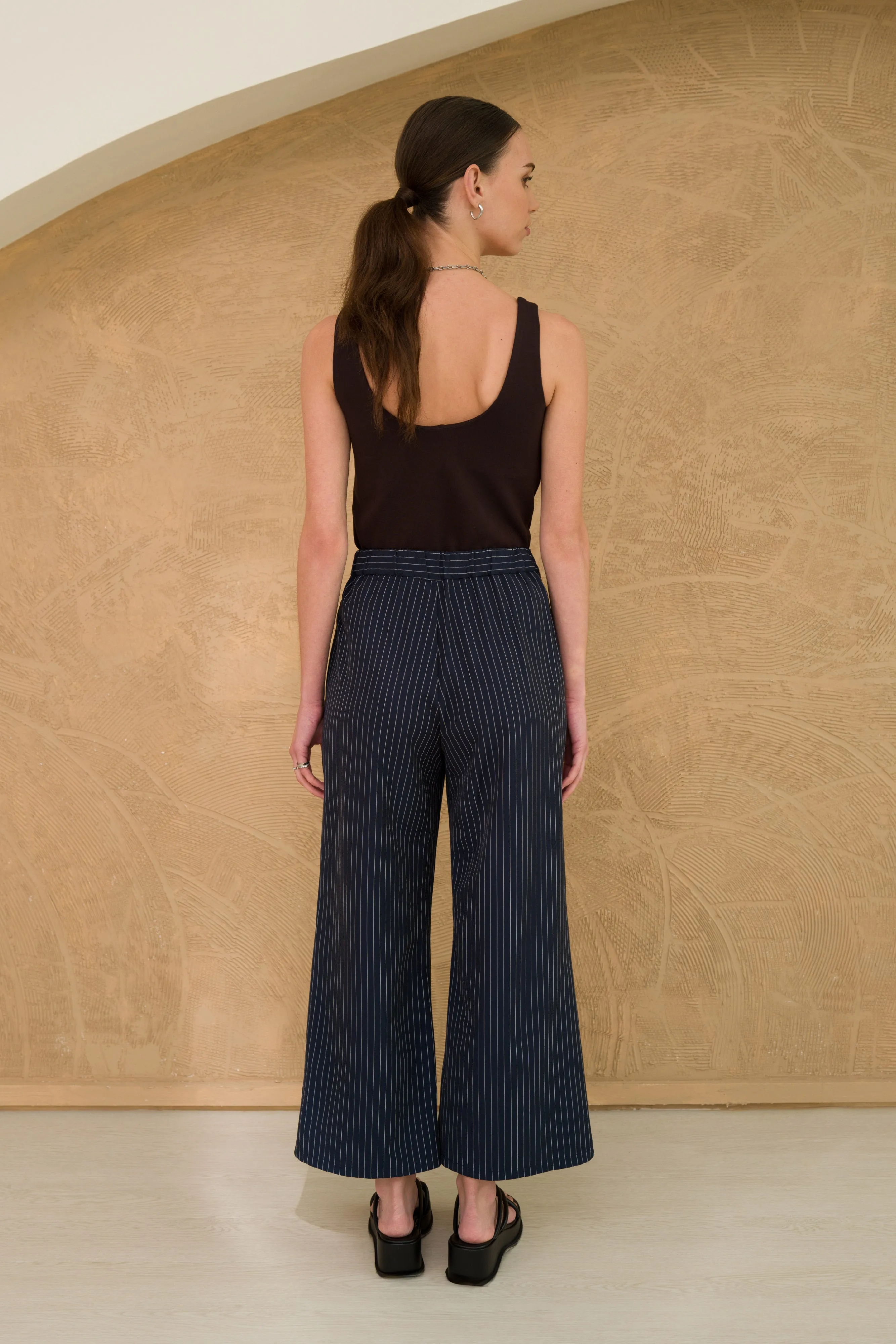 Leonne Stripe Straight Leg Trousers