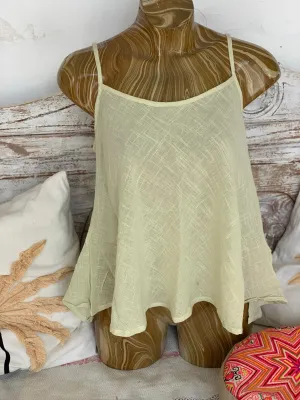 Linen  butterfly 🦋 top - boho blouse pistachio lemon