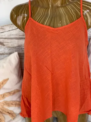 Linen  butterfly 🦋 top - boho blouse strawberry red