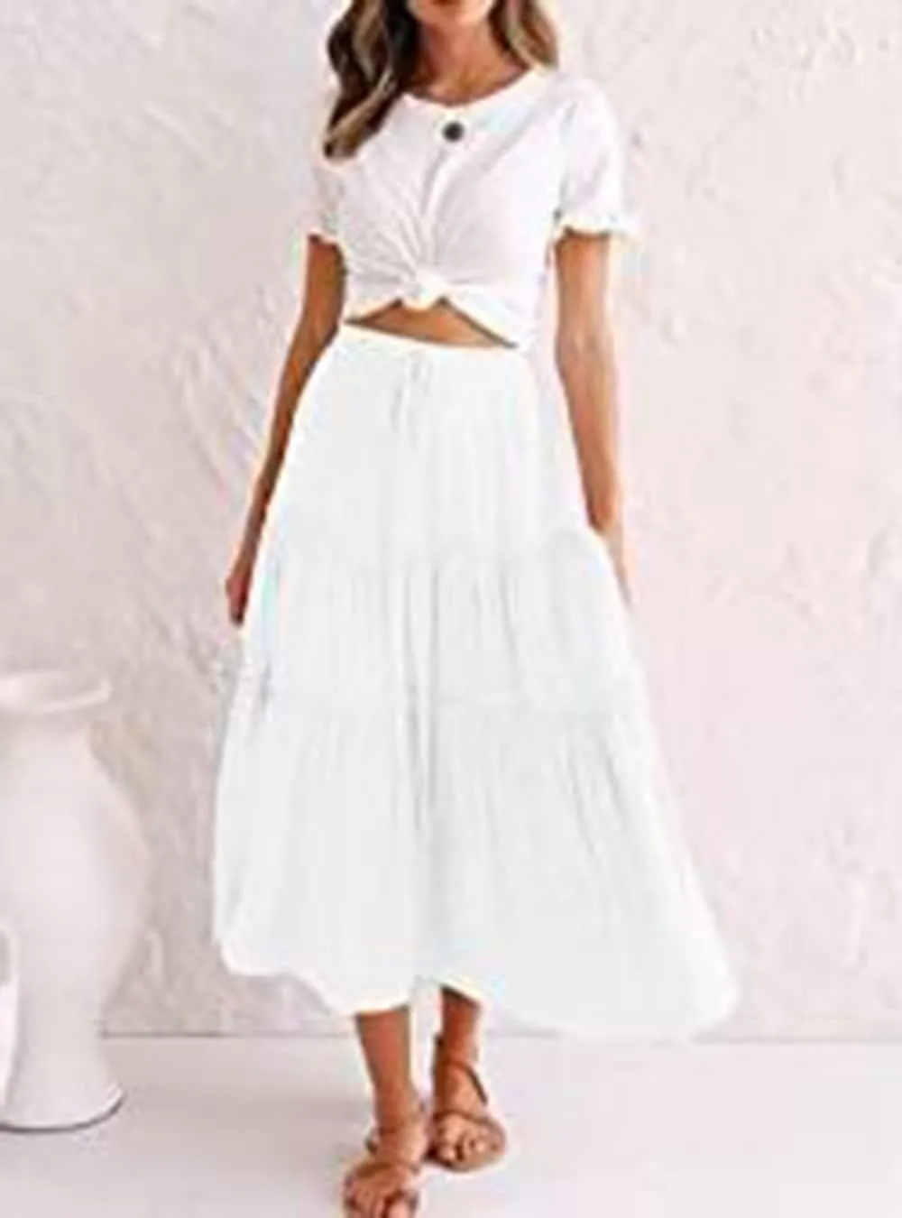 Long Skirt for Women high Waist Elastic Bohemian Summer Chic and Elegant