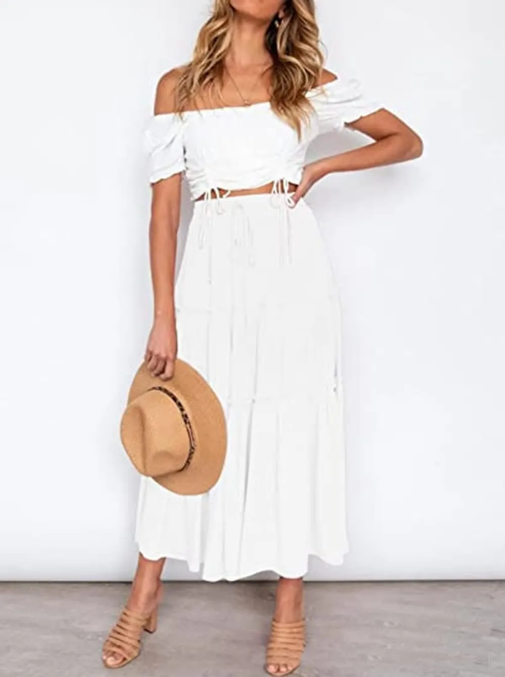Long Skirt for Women high Waist Elastic Bohemian Summer Chic and Elegant
