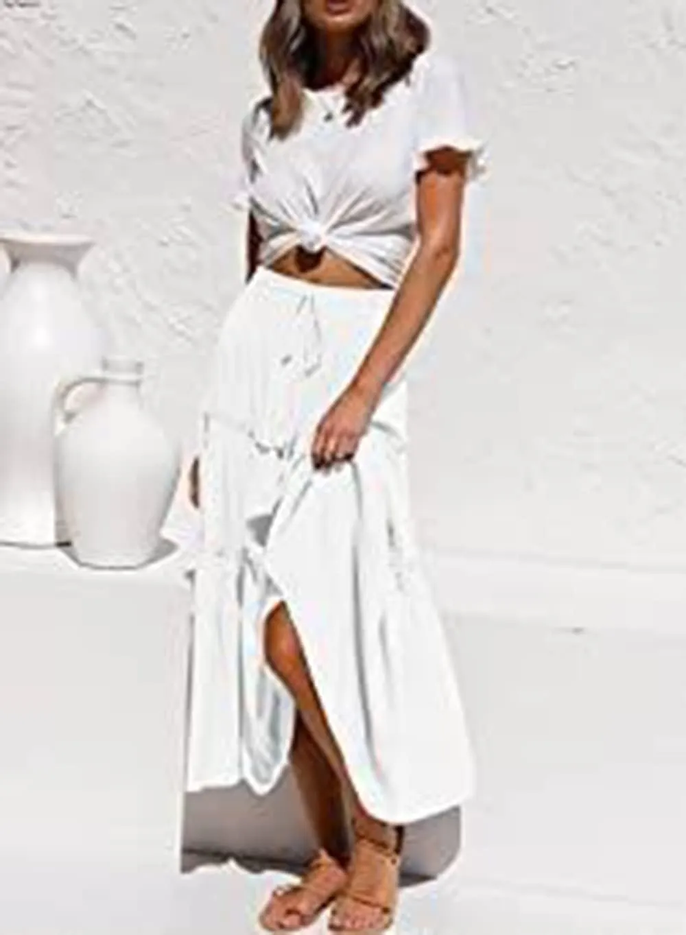 Long Skirt for Women high Waist Elastic Bohemian Summer Chic and Elegant