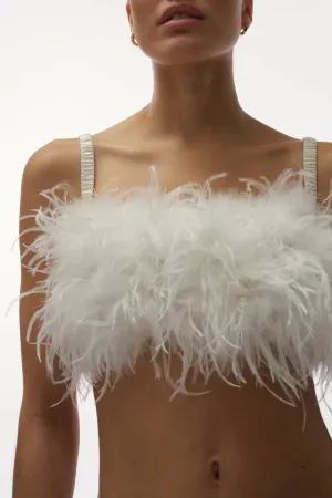 Love Stories Fanny Fluffy Feather Bralette | Off White