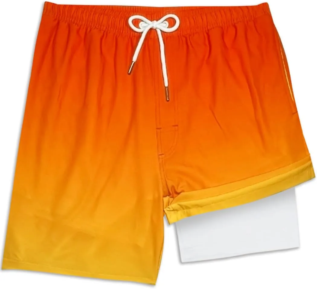 LUCOWEE Mens Swim Trunks Comfortable Compression Liner Swim Shorts Zipper Pockets Quick Dry 7" Inseam Bathing Suit Swimsuits