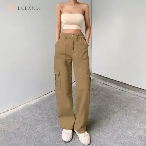 Luexco Women's Wide-Leg Cargo Pants