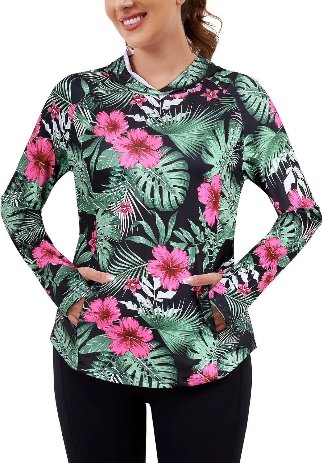 LURANEE Women's UPF 50  Sun Shirt SPF Long Sleeve Hoodie UV Protection Clothing Hiking Fishing Outdoor with Pockets