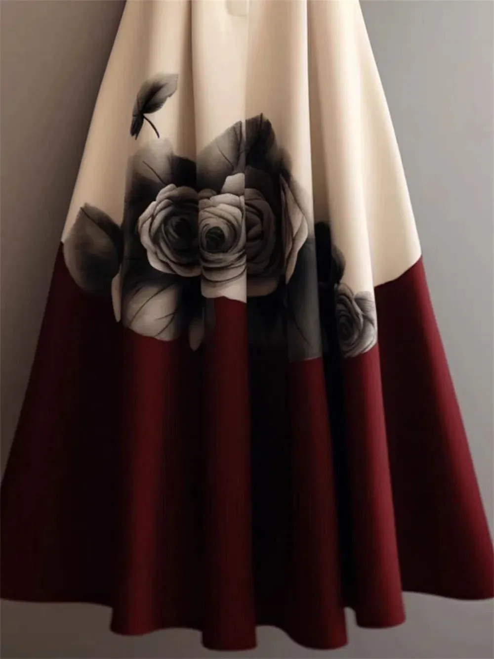 LVSANW Spring and Summer Plus Size Spring and Autumn National Style Long Skirt Pleated Beautiful Skirt A-line skirt  Skirts for Women