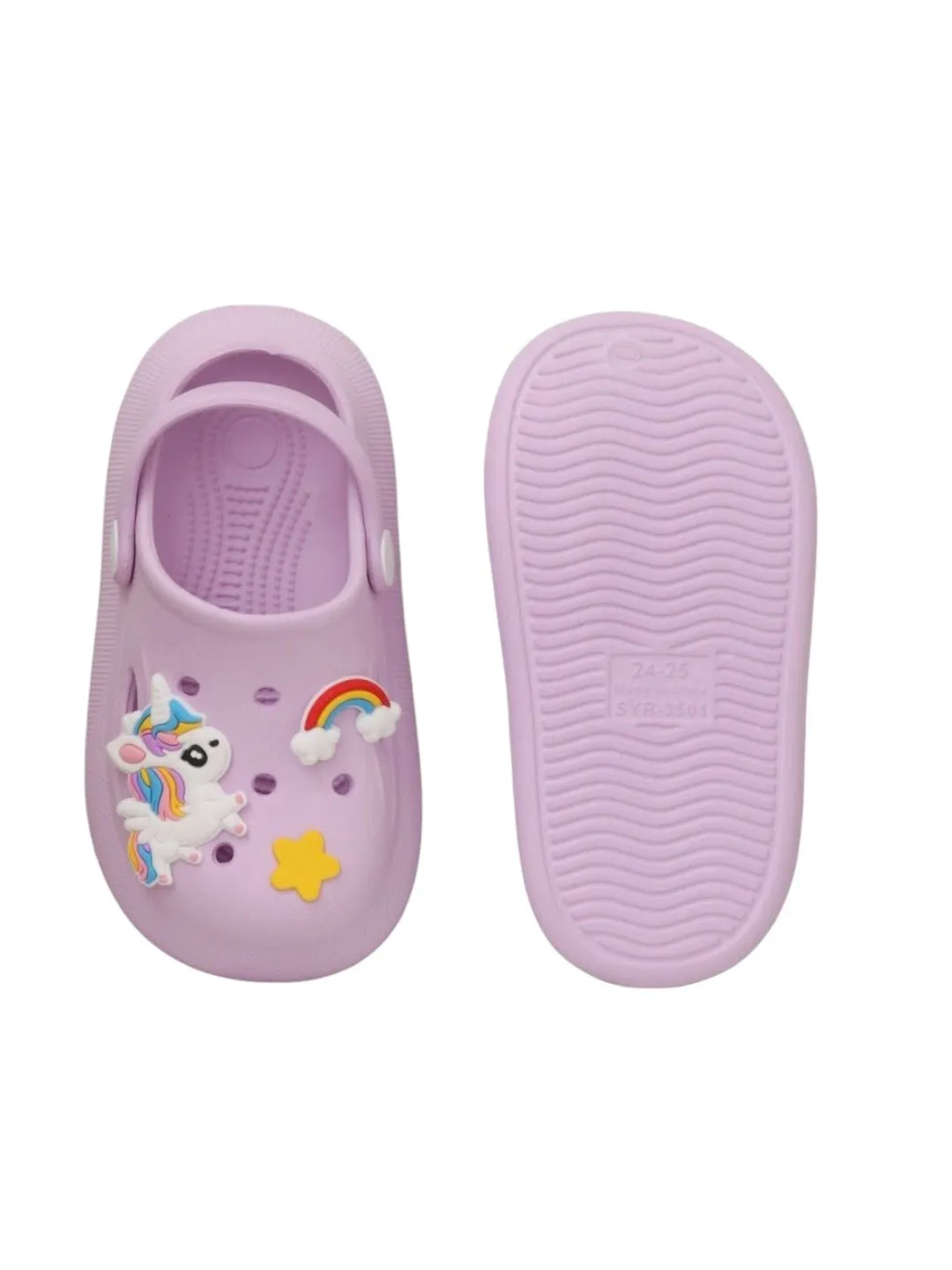 Magical Steps Unicorn and Rainbow Clogs for Girls - Purple Passion