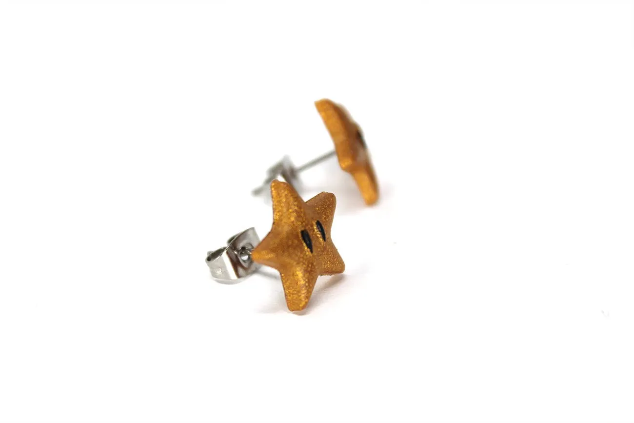 Mario Power Star Glow in the Dark Earrings Pair - Mario