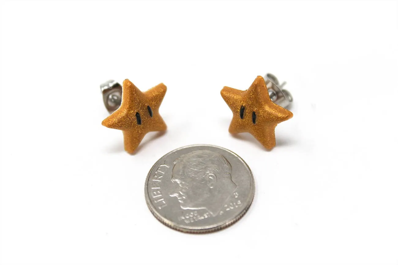 Mario Power Star Glow in the Dark Earrings Pair - Mario