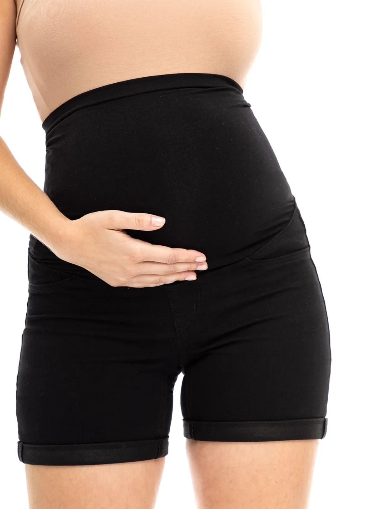 Maternity Roll Denim Shorts