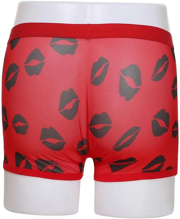 Mens Boxer Briefs Men See Through Mesh Shorts Soft Underpants Transparent Pants Sexy Underwear Trunks for Man Shorts
