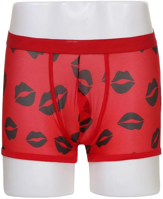 Mens Boxer Briefs Men See Through Mesh Shorts Soft Underpants Transparent Pants Sexy Underwear Trunks for Man Shorts